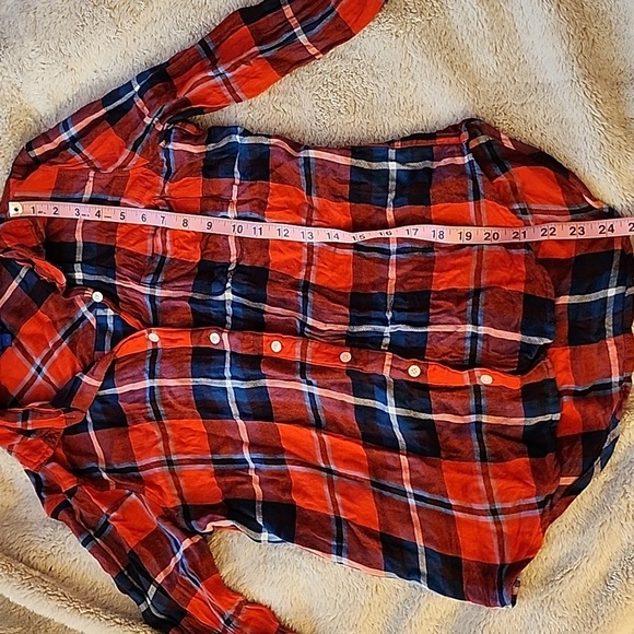 Aeropostale SM Red/Black Plaid Button Down Flannel Shirt - Picture 5 of 12